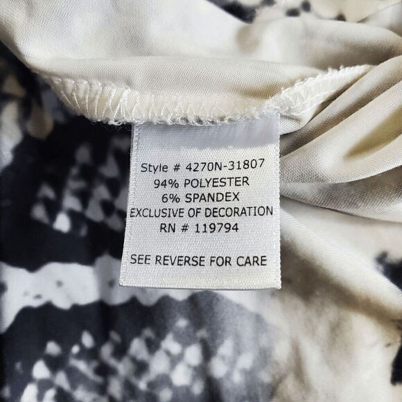 Unity World Wear Dress Womens Large Black Floral Sheath Beaded Pleated Hi-Low - Picture 5 of 8